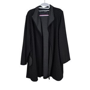 Women's Sydney Black Polka Dot Open Front Cardigan Blazer | Size 2XL